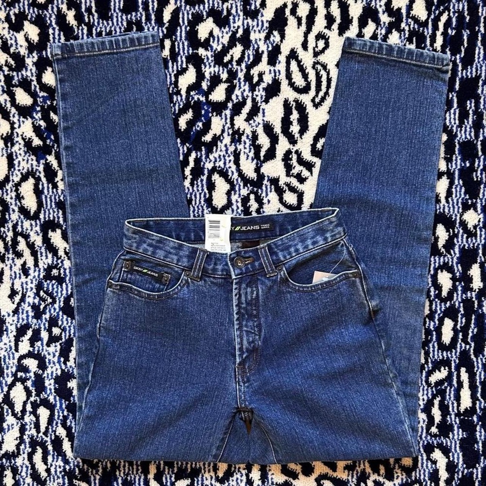DKNY Jeans Womens Size 2 Petite Blue Stretch Straight Leg Denim KRY94074 NWT